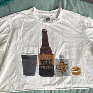 Queen of Sparkles New Orleans Saints crop tee